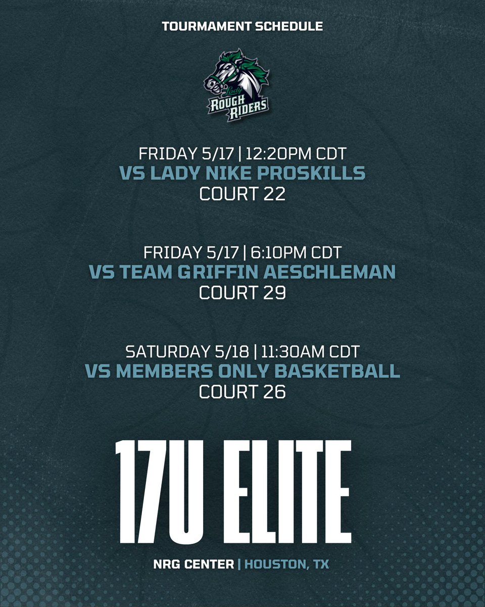 Schedule Release ‼️

Our 3 High school teams are off tomorrow for the Live event in Houston Texas @ the Clash of the Clubs!

GO RIDERS!