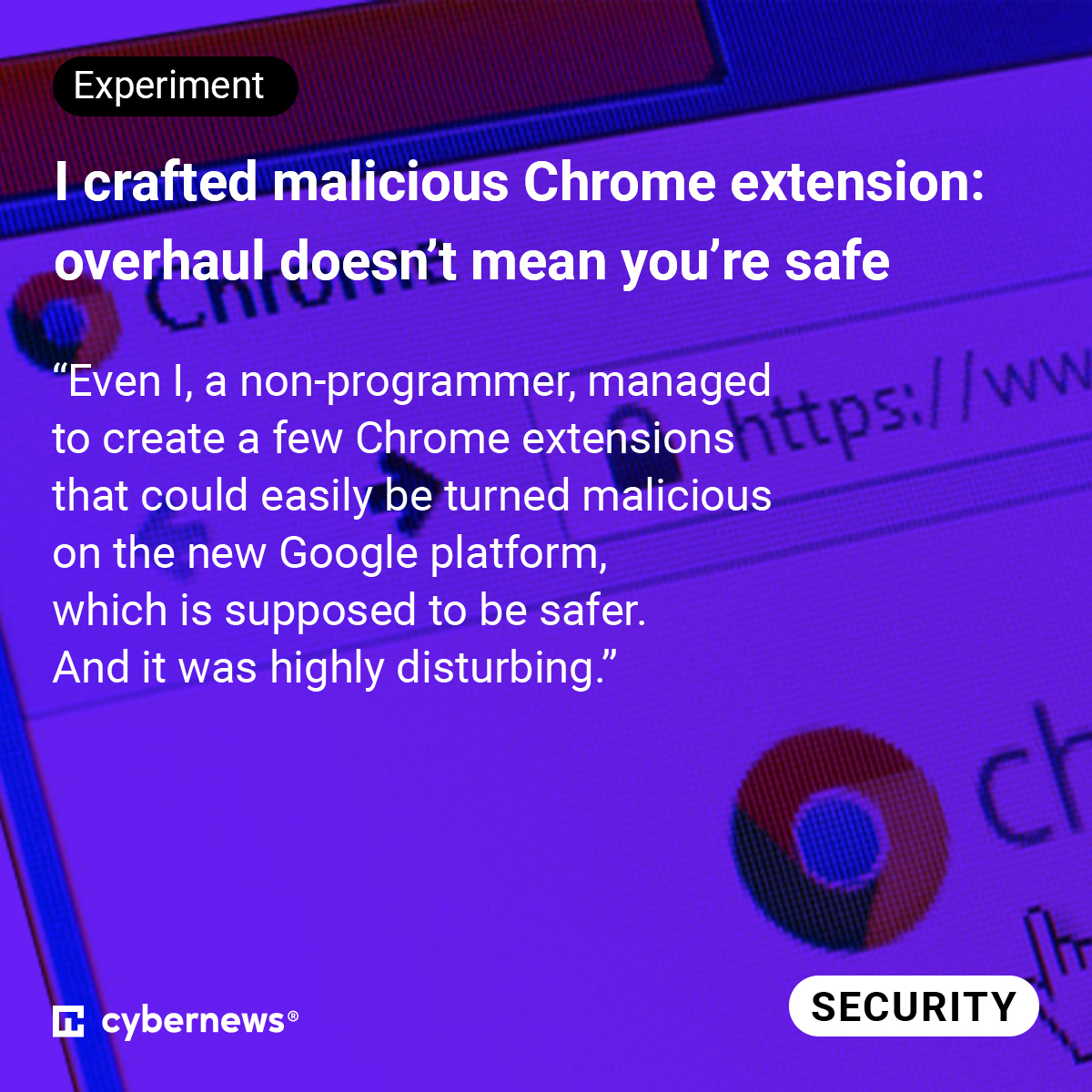 Experiment: I crafted a malicious Chrome extension: overhaul doesn’t mean you’re safe
Read more: cnews.link/malicious-chro… 
#cybersecurity #GoogleChrome #onlinesecurity #privacy