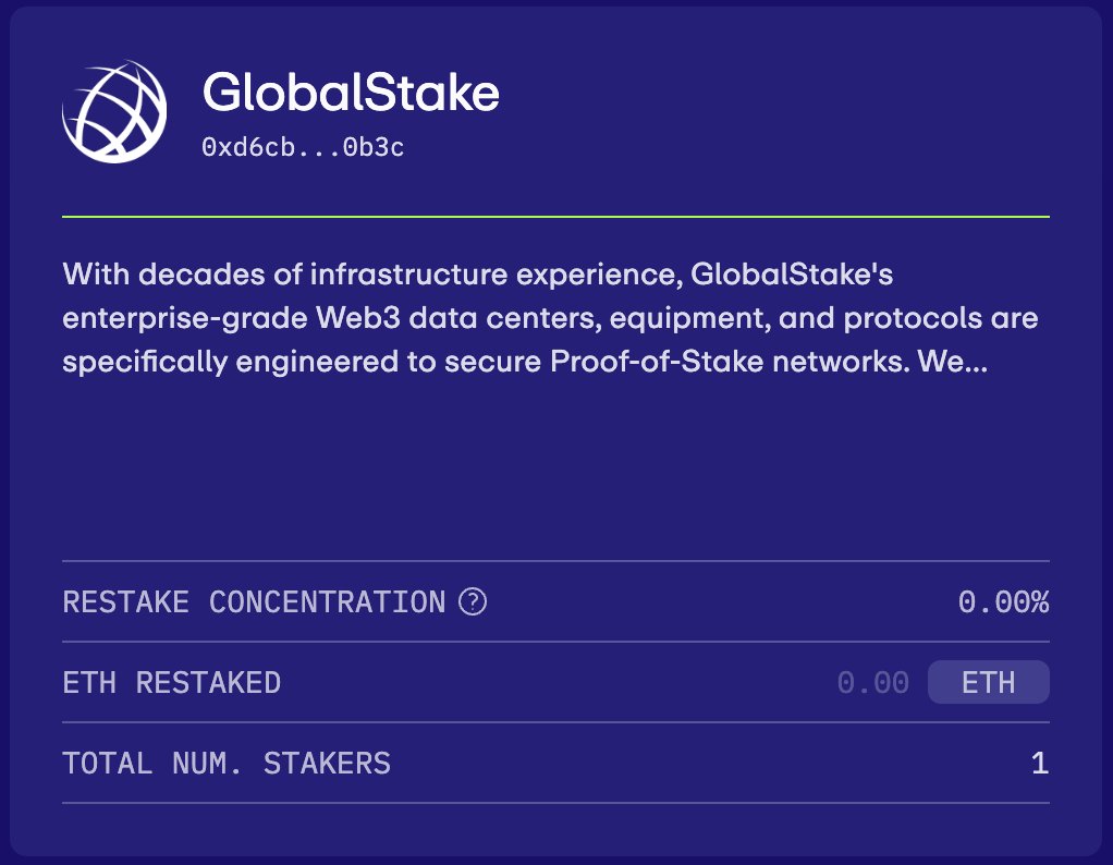 Looking to delegate your $EIGEN or staked/restaked ETH? 👀

Our @global_stake node just went live yesterday

Why delegate to us? 

Fully owned bare metal nodes optimized for Web3

Run only in Tier 4/Tier 5 SOC2 compliant data centers

Institutional grade hardware and security 🔐