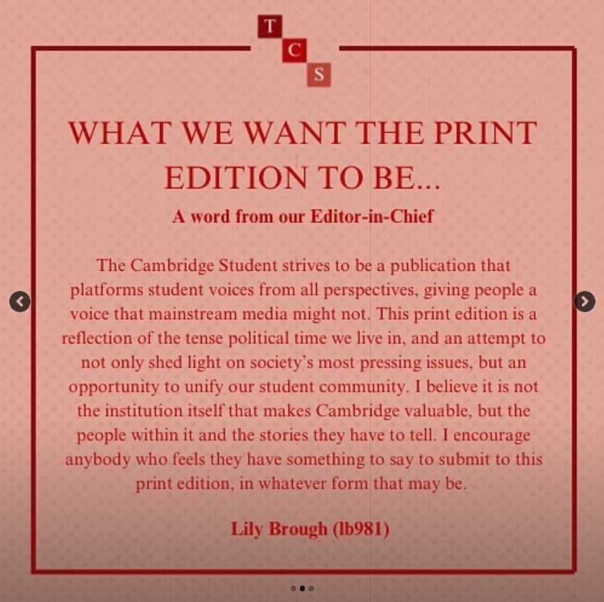 The Cambridge Student tweet media