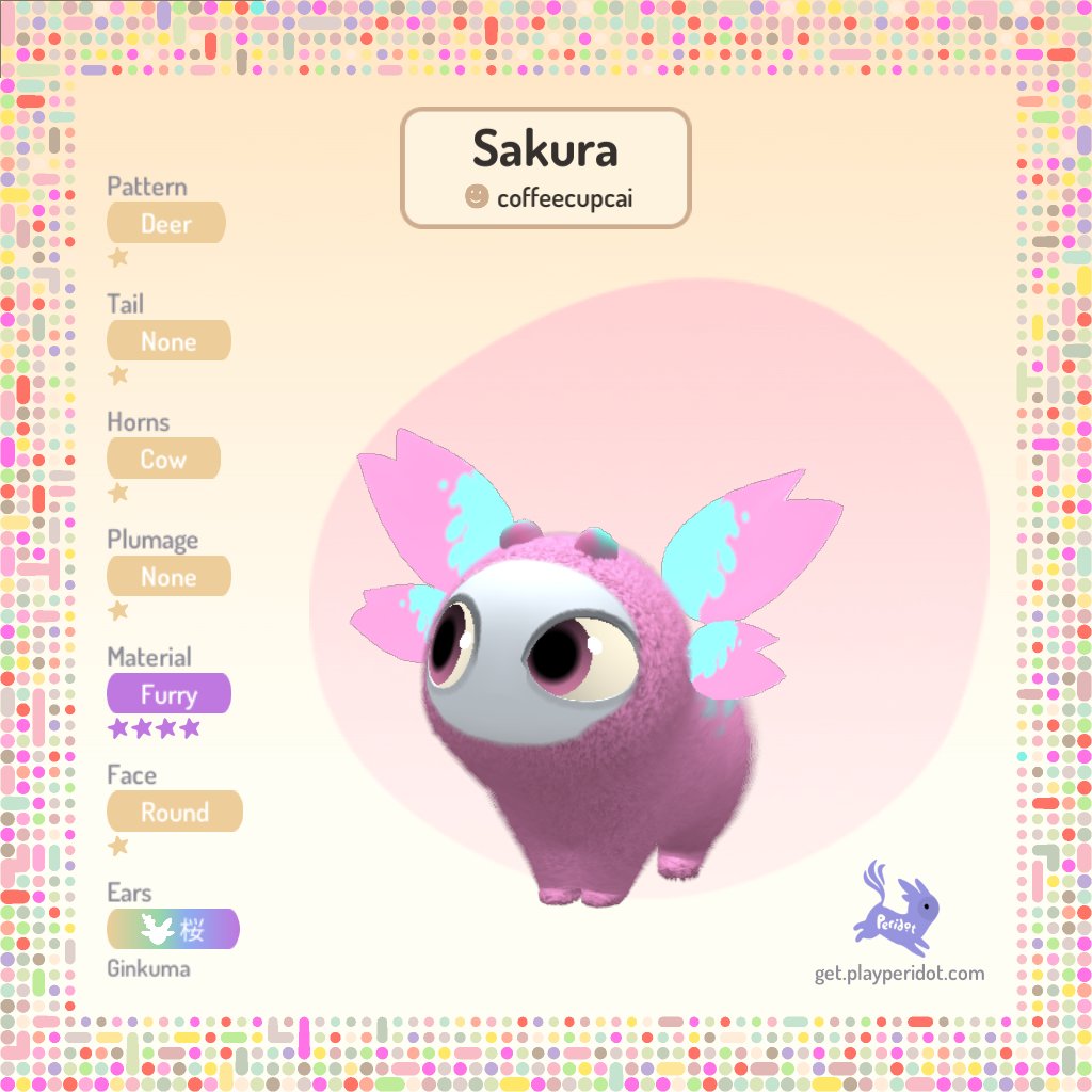Meet Sakura! Her ears look like sakura petals, so pretty! 🌸🩷🩵 #peridot #playperidot