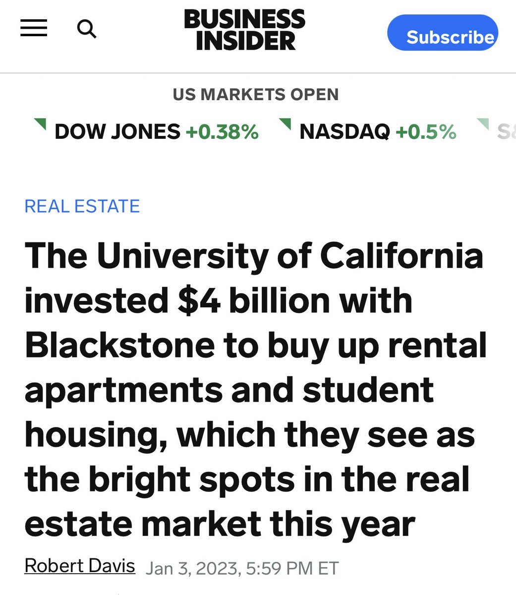 DID YOU KNOW: The University of California is the largest landlord in the state, controlling nearly 150,000 beds in university housing. UC also manages at least $8 billion dollars in real estate investments. Real estate 🤝 public universities 🤝weapons manufacturers