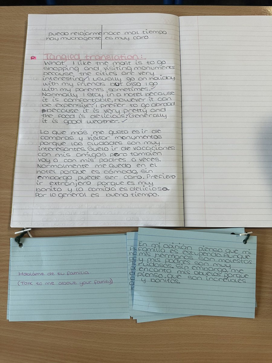 Year 10 blew me away this morning showing off their 🇪🇸 speaking skills after a brilliant step by step I Do model from Mrs Giles & Joe followed by chunked collaborative We Do time which beautifully led to You Do speaking full extended answers with no guidance 👏🏼 @OutwoodHaydock