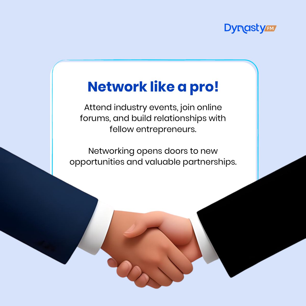 Network like a pro to expand your horizons and grow your business. #BusinessNetworking #SuccessTips #DynastyRadio