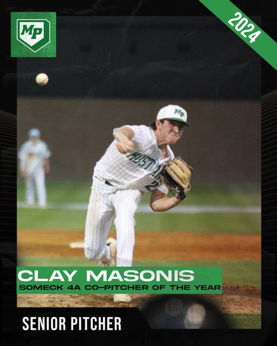 Congratulations to senior Clay Masonis for being named SoMeck Co-Pitcher of the Year! 🐎🐎⚾️⚾️💪💪