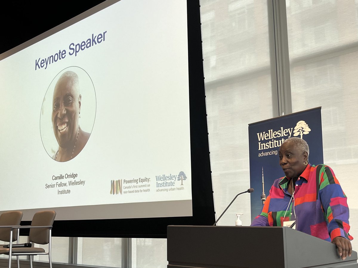 Listening to the amazing Camille Orridge at #PoweringEquity. Canada’s first summit of race based data with 100 people in the room and 40 people on line stretching from BC to Nova Scotia. Wow.