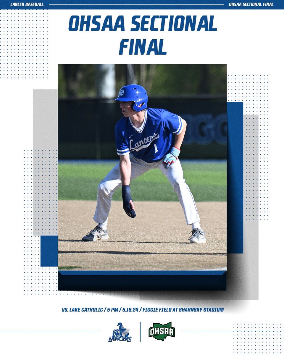 GALancerAD's tweet photo. Itโs โฐ for the #SectionalFinalโผ๏ธ
Best of luck to the Lancer varsity baseball squad who hosts Lake Catholic High School this afternoon in the OHSAA DII Sectional Final. First pitch is set for 5 pm. Visit https://t.co/TTCexucFwQ to purchase tickets!
#GoGA https://t.co/wtaa0CKGJf