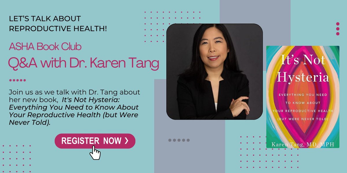 Join us at 1:00pm ET on May 23 as we talk to Karen Tang, MD, MPH, about her new book—It's Not Hysteria: Everything You Need to Know About Your Reproductive Health (but Were Never Told). You’ll can also ask Dr. Tang your questions on reproductive health. buff.ly/44KsSlP