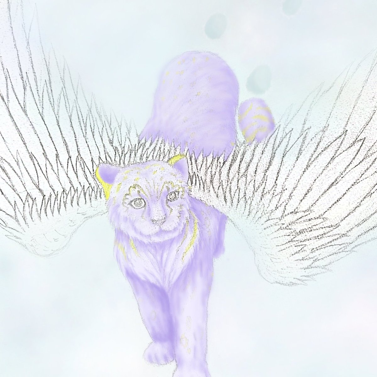☆Snow Leopard Angel☆
ユキヒョウを元に描いた創作動物です！
ユキヒョウに翼つけました！！
#動物画
#animalart
#猫科動物
#絵描き