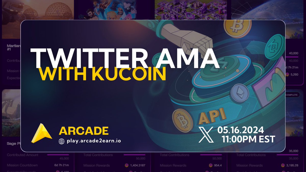🚀 Don’t miss our AMA space with @missionpoole, and @KO_arcade3, hosted by @kucoincom! Dive into the future of blockchain gaming and win big! 🎮💥 🎁 10 Lucky Winners shall win $100 in $ARC tokens! To participate: 1️⃣ Follow @kucoincom & @arcade2earn 2️⃣ RT, like this post &