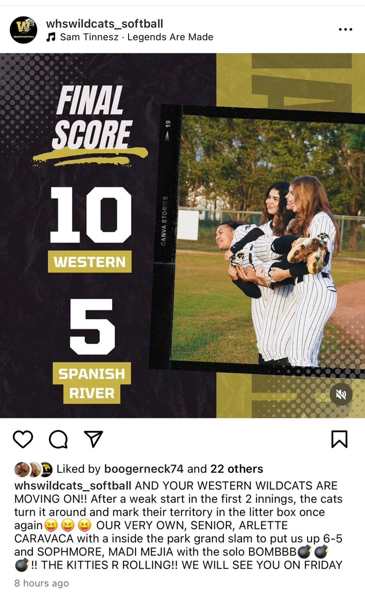 Western Wildcats Softball (@westernwildcat2) on Twitter photo WILDCATS ARE MOVING ON!!! - Senior <a href="/ArletteCaravaca/">Arlette Caravaca | OF/UTL</a> with the inside the park GRAND SLAM to put the Wildcats into the lead 6-5 and Sophomore Madi Mejia helped with a solo HOME RUN. Come out to support your Wildcats on Friday in the Regional Finals at WESTERN HIGH SCHOOL!!! WILDCATS ARE MOVING ON!!! - Senior <a href="/ArletteCaravaca/">Arlette Caravaca | OF/UTL</a> with the inside the park GRAND SLAM to put the Wildcats into the lead 6-5 and Sophomore Madi Mejia helped with a solo HOME RUN. Come out to support your Wildcats on Friday in the Regional Finals at WESTERN HIGH SCHOOL!!!