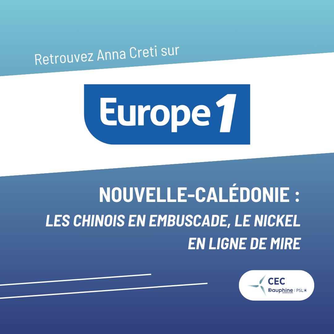 À LIRE 👀 Retrouvez dès à présent sur @Europe1, l’intervention de @creti_anna sur les enjeux géostratégiques du #nickel en #NouvelleCalédonie 🇳🇨 À retrouver ici 👉 europe1.fr/international/… #transitionenergetique #ressource #climat #économie #géopolitique