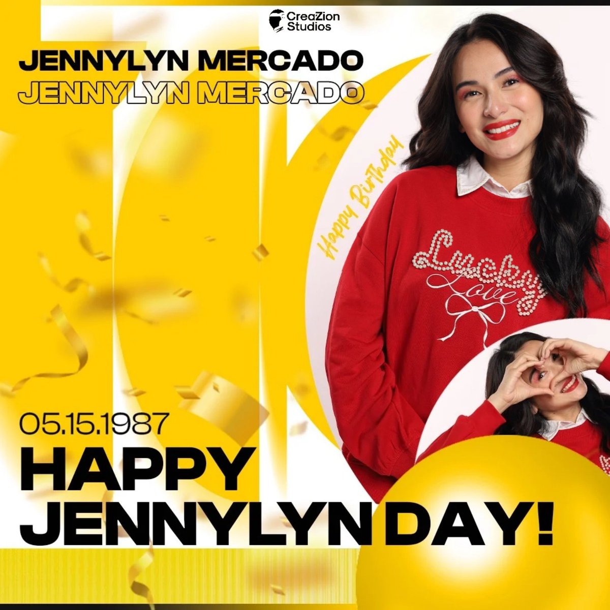 Happy Birthday to multimedia and box office icon, Jennylyn Mercado!! 🎁💗 CreaZion Studios wishes you a special day full of blessings and love. @MercadoJen #JennylynMercado