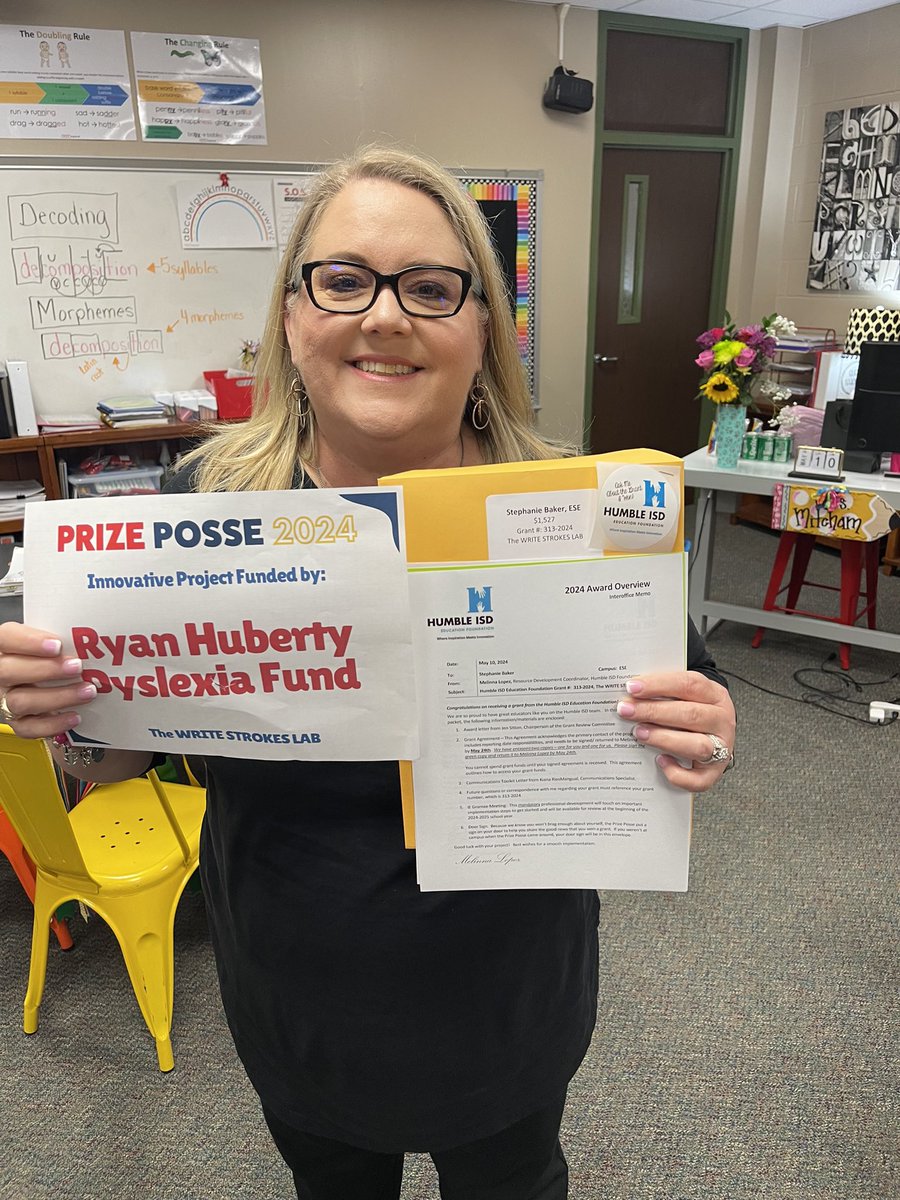 CONGRATULATIONS!!! 🎉 Stephanie Baker for winning a Grant for your students to enjoy your new Write Strokes Dysgraphia Lab next year!! 🧠 📔 ✏️ @ssbaker1969 @HumbleISD_ESE
