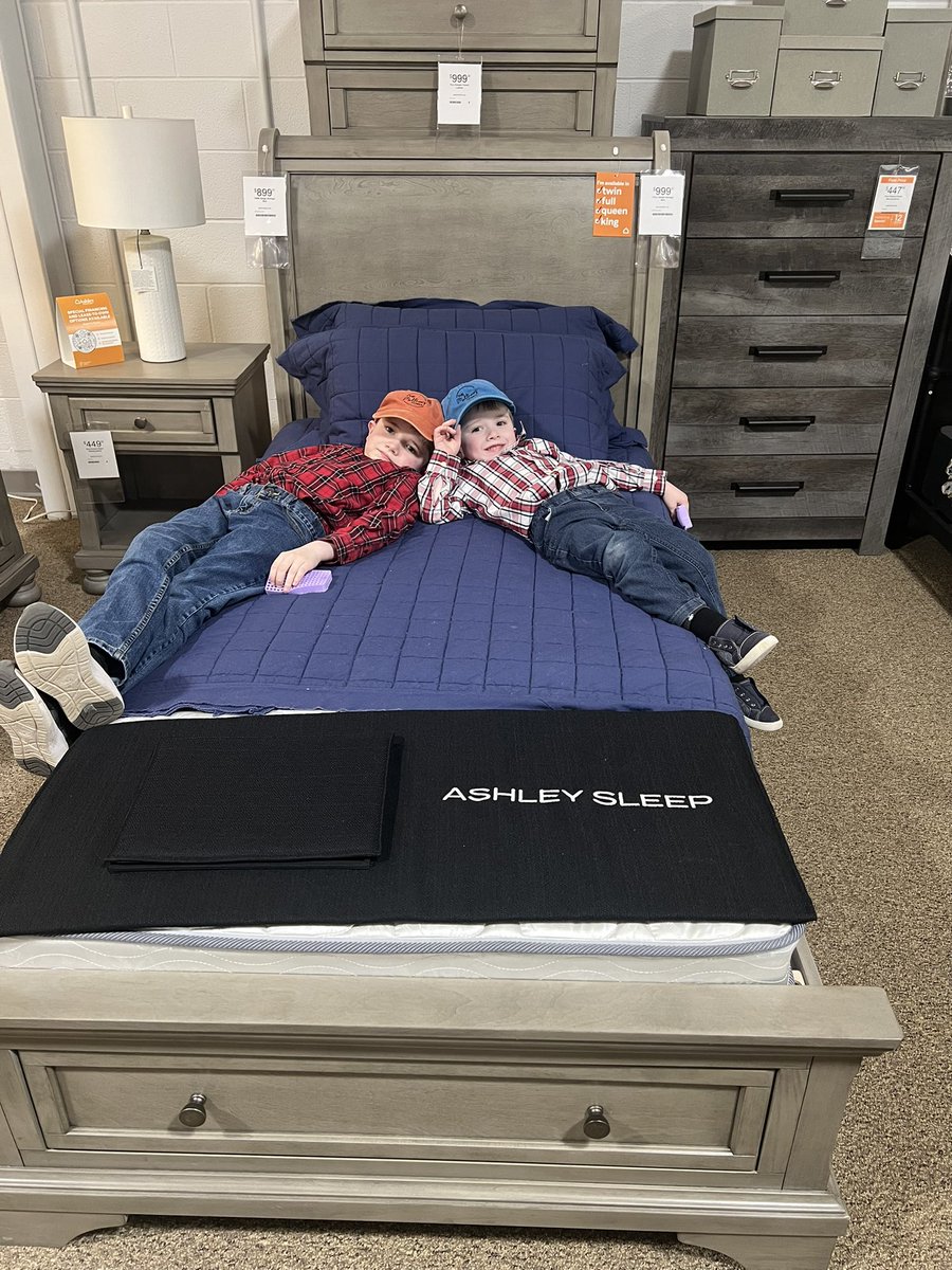 When the going gets tough…the tough get going!  Papaw tried to sell some furniture to special guests today while mommy and daddy were getting fitted for a new mattress!  Tough job for papaw lol!