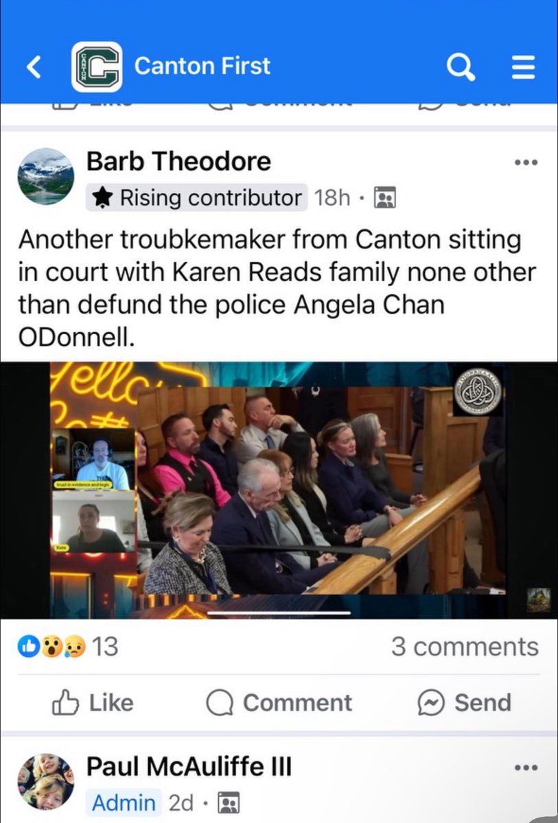 #CantonMA #KarenRead

In local Canton news; cheated on wife of disgraced ex-chairman of the Select Board, Barb Theodore, attacks local women in a private FB group, which supposedly promotes community healing, administered by local boot licking gum chewer PM3. More leaks to come.