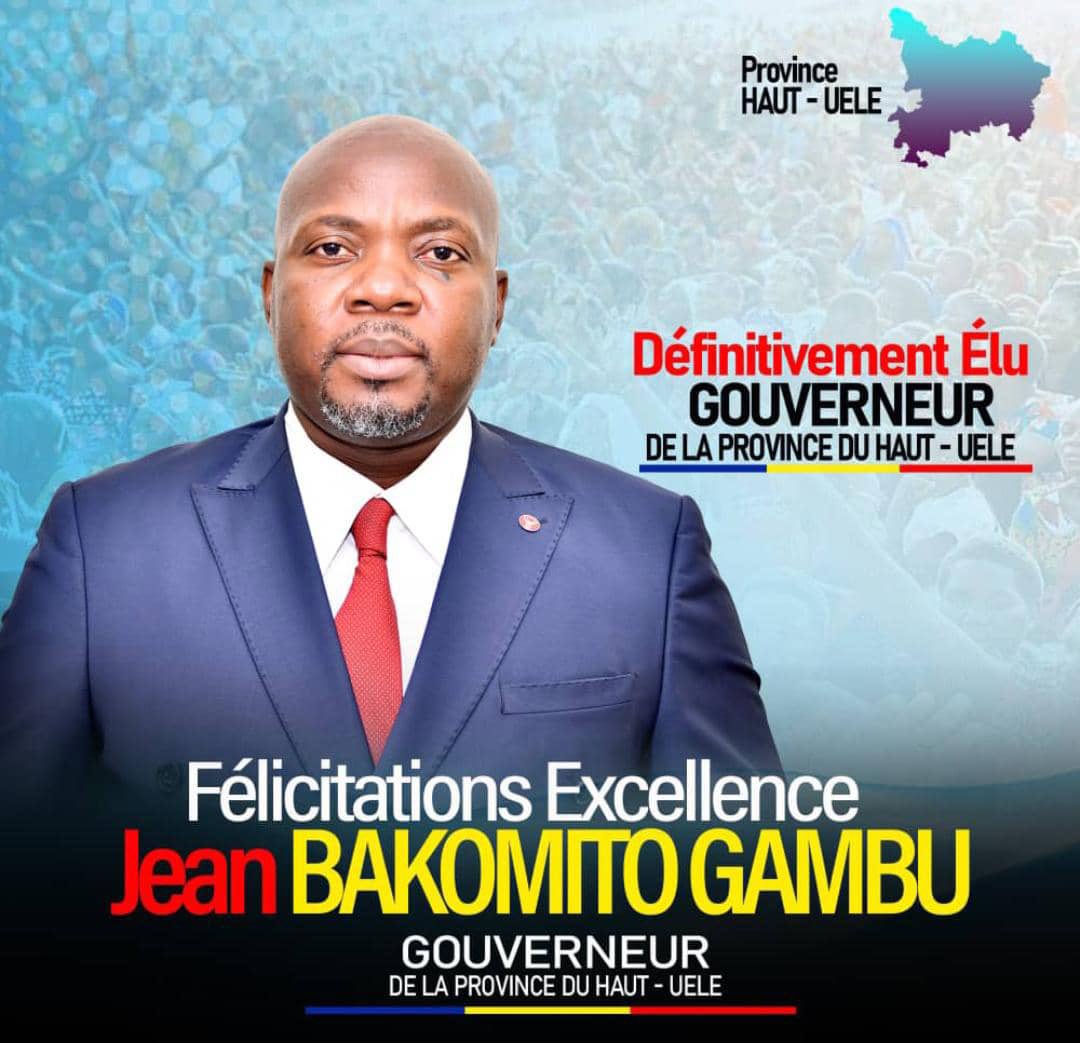 #RDC: Haut-Uele | Gouverneur Jean Bakomito | Proclamé définitivement élu ☑️