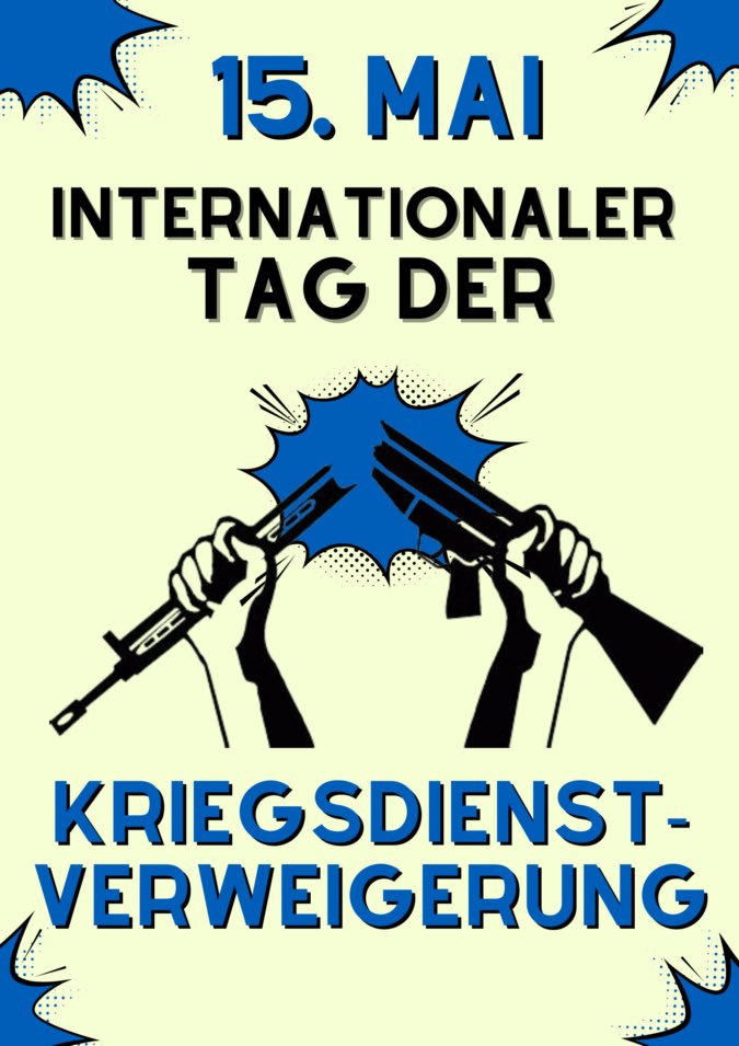 Heute ist Internationaler Tag der #Kriegsdienstverweigerung. Gerade in der heutigen Zeit hat das Thema nochmals an Bedeutung gewonnen. Meine #Solidarität gilt dabei allen Menschen aus #Russland, der #Ukraine und anderen Ländern, die sich nicht für blutige Kriege opfern wollen.