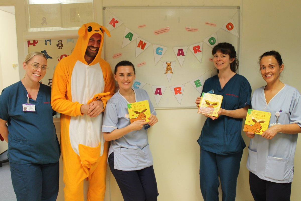 Today our neonatal team at #JamesCookHospital celebrated #KangarooCareAwarenessDay by donning kangaroo hats and decorating the ward board. The day is celebrated to promote skin-to-skin care, which is vital for babies and parents as it provides them with extra care and comfort. 🦘