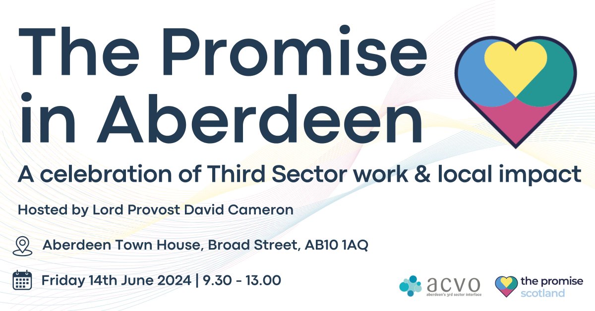 🎟️#ACVOEvents - @ThePromiseScot in Aberdeen: A Celebration of Third Sector Work & Local Impact Join us to engage with local organisations, hear impactful stories & make your pledge to #KeepThePromise 🗓️ June 14 📍 Aberdeen Town House 🔗 Tickets: acvo.org.uk/event/the-prom…