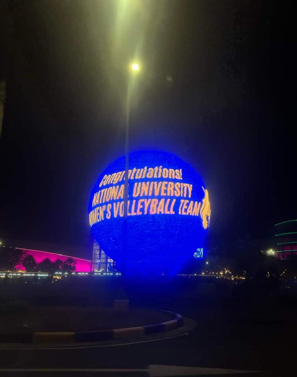 MOA Globe lights up for the NU volleyball teams! 💙