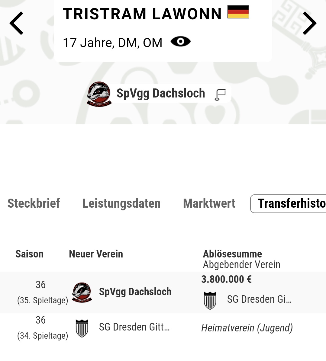 +++ Lawonn ins Dachsloch+++
Wie sichern uns die Dienste des 17 jährigen und wohlen ihn für die Zukunft aufbauen 💪🦡
#nurderDachs🇸🇿🦡