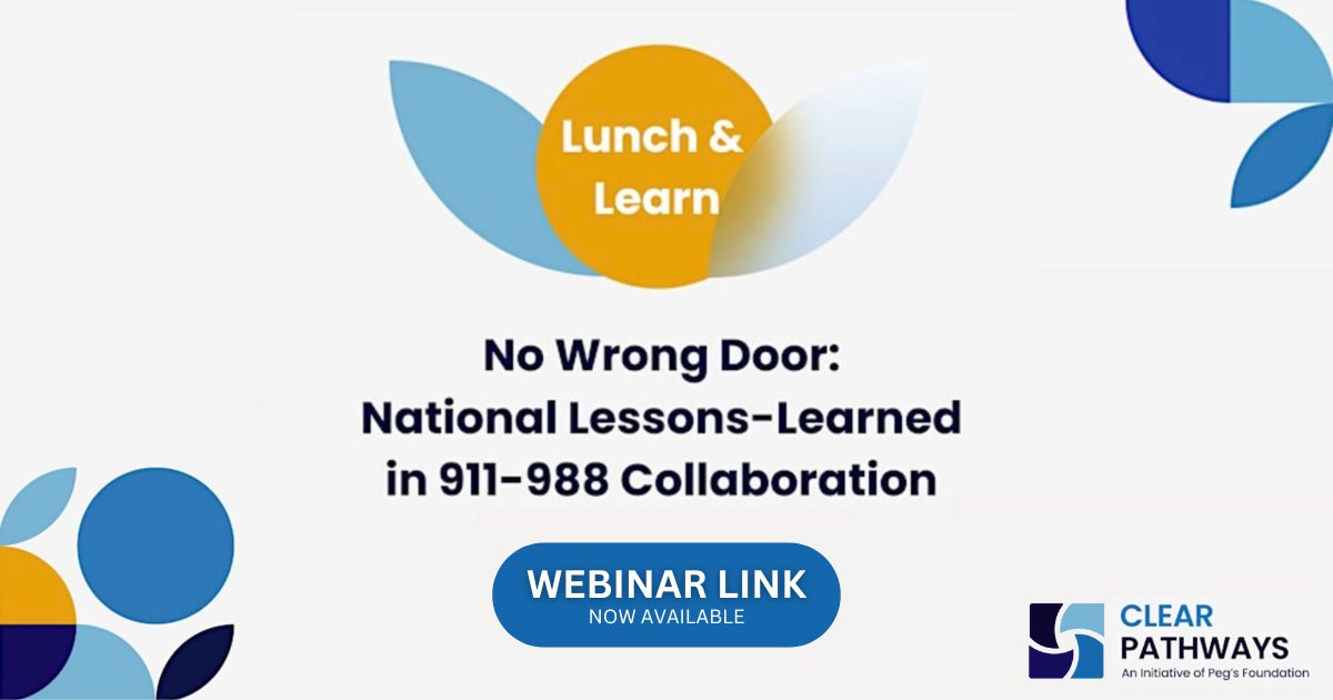Peg's Foundation (@pegsfoundation) on Twitter photo Thank you to our <a href="/clear_pathways/">Clear Pathways</a> team for offering such an enlightening webinar! It's incredible to see how connecting 911 and 988 call centers can truly revolutionize response to mental health crises. The session beautifully achieved its objectives, delving into the benefits of Thank you to our <a href="/clear_pathways/">Clear Pathways</a> team for offering such an enlightening webinar! It's incredible to see how connecting 911 and 988 call centers can truly revolutionize response to mental health crises. The session beautifully achieved its objectives, delving into the benefits of