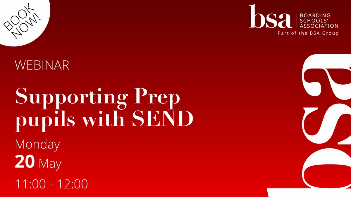 Explore how we can effectively support them in the early stages of their school careers at our ‘Supporting Prep pupils with SEND’ webinar on May 20. Full details and booking instructions via ow.ly/bzRr50RH7b3