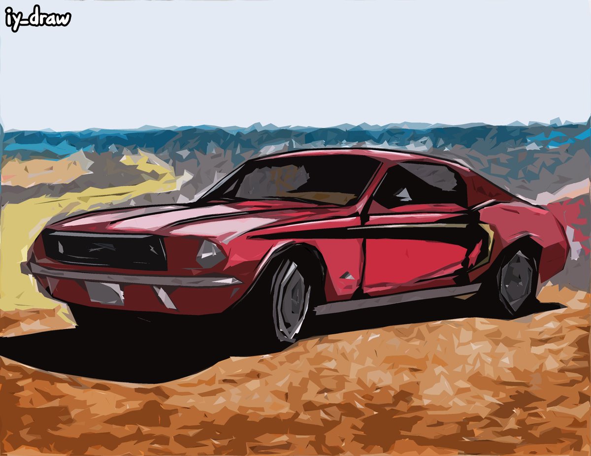 🎨 No AI assistance! Classic '60s Ford Mustang drawn with ink liner + color pencils + oil pastels + HUGE digital post-processing.

#classiccars #musclecars #fordmustang #pencils #oilpastels #ink #liner #digitalcolor #noai #drawnbyhands