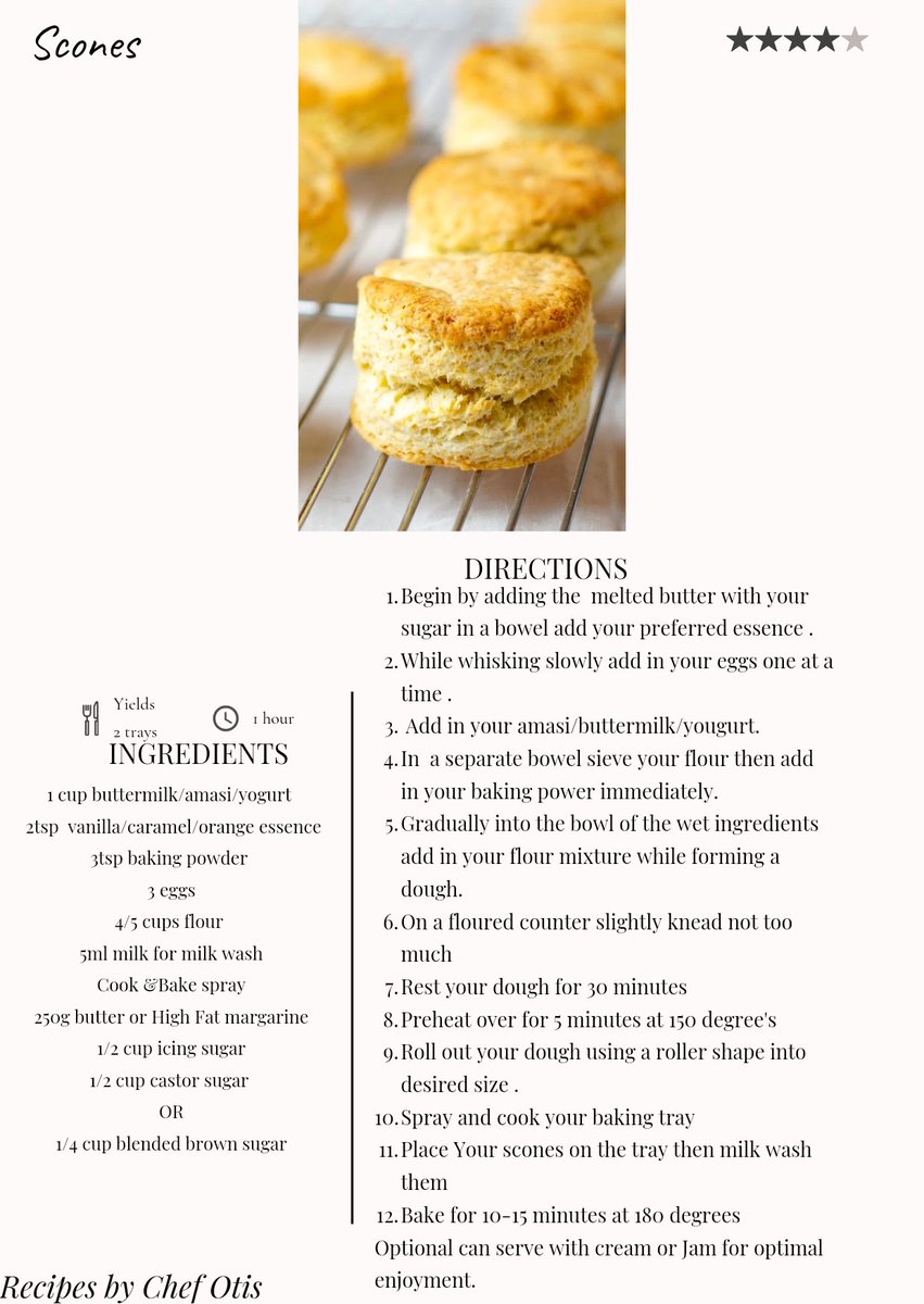 I am back again with another recipe .This time it's a classic scones recipe enjoy.👩🏽‍🍳🤍