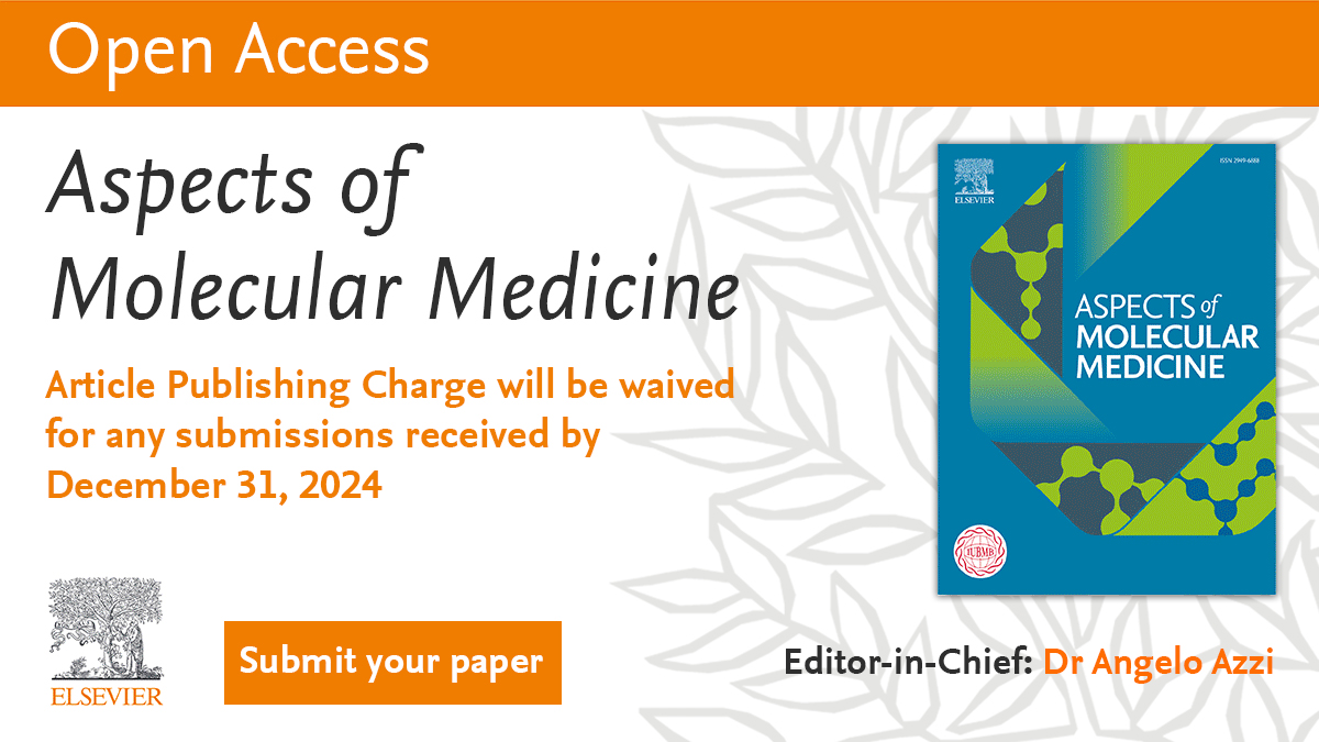 Aspects of Molecular Medicine will waive the Article Publishing Charge for any submissions received before 31 December 2024, which are accepted for publication after peer review. spkl.io/601340UoS An official journal of @iubmb @angelo_azzi @ValerieTeng #openaccess