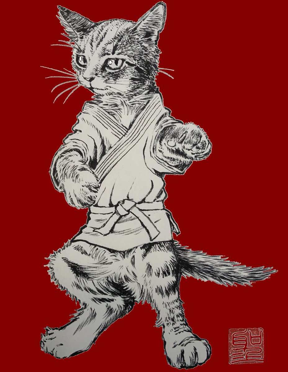 「おはこんばんちは  『一手お相手願うにゃ』」|CatCuts ✴︎日々猫絵描く漫画編集者のイラスト