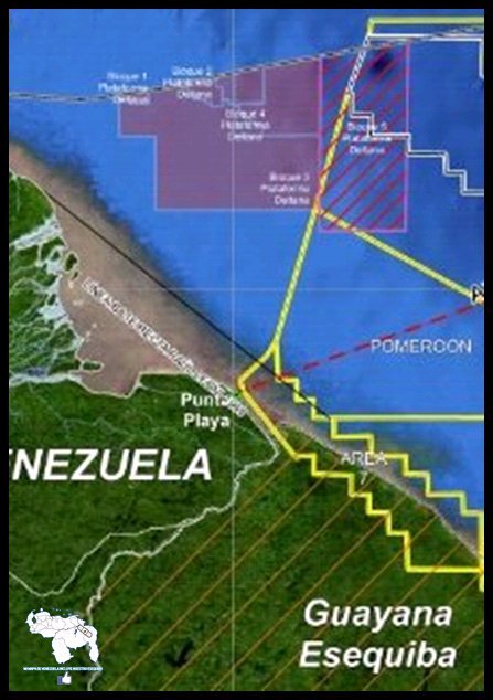 Entre muchas cosas q el Estado venezolano puede accionar en torno a la injerencia de Guyana en el esequibo es desarrollar el Bloque V d la Plataforma Deltana q actualmente está en desuso y es solapado por el Bloque Stabroek d ese país en la proyección del Delta del Orinoco #15May