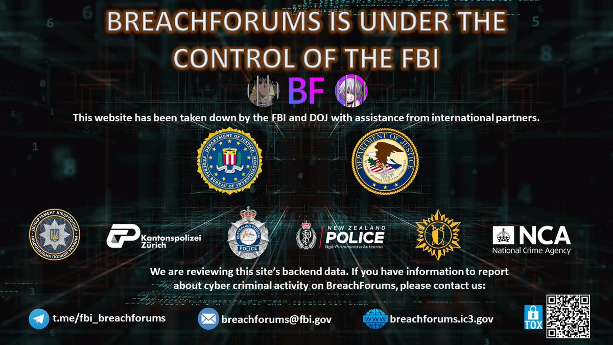 The forum that hosted three recent 0day exploit adverts for Windows LPE ($150k), VMWare ESXi escape ($1.2million) and Outlook RCE ($1.7million) has been seized in a global Law Enforcement operation. IC3 asking victims to come forward and for information breachforums.ic3.gov