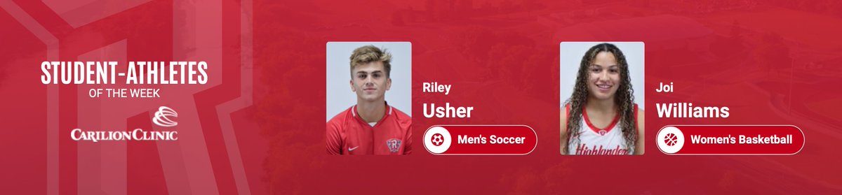 Here’s a look at the @CarilionClinic Student-Athlete Spotlight! This week’s athletes are @RadfordMSOC's Riley Usher and @Radford_WBB's Joi Williams! #RiseAndDefend x #BigSouthMade