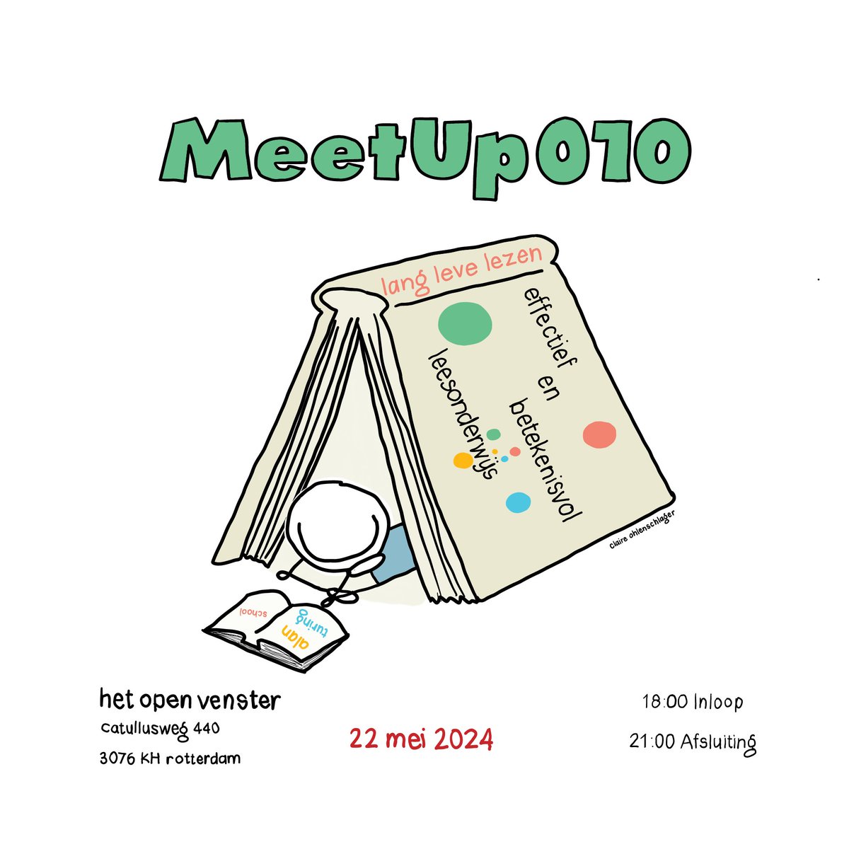 Meetup010's tweet image. Over een week (22 mei!)is het zover: een mooie @Meetup010-avond over effectief leesonderwijs door collega's van de de Alan Turingschool, op Het Open Venster #opZuid!
Meld je aan: forms.gle/1K3pmrHiU4CCQe…, of mail: meetup010rotterdam@gmail.com