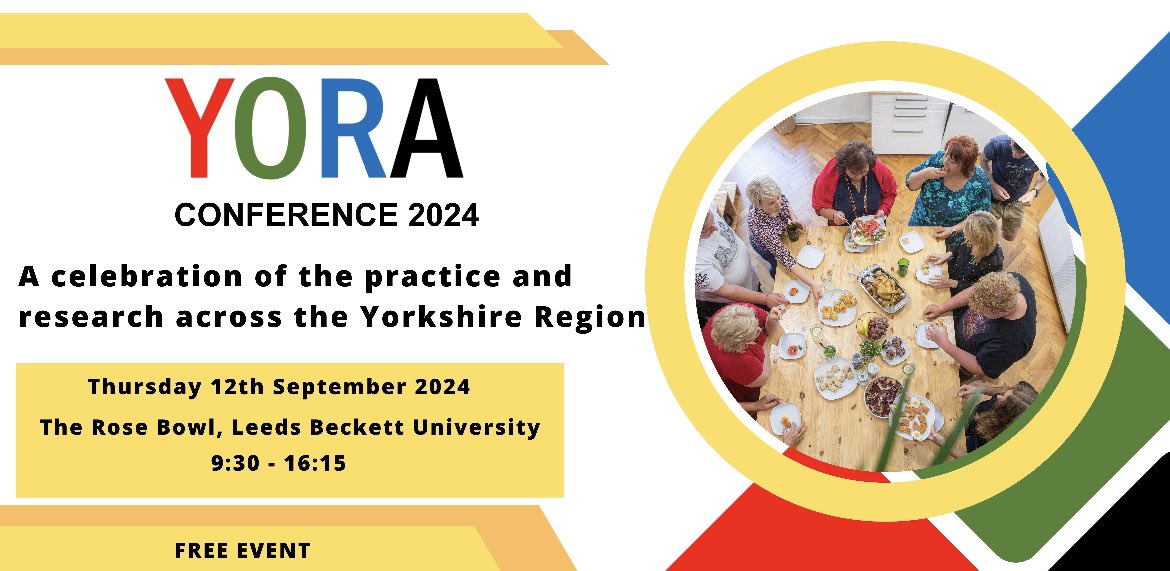 We are hosting a celebration of the practice, policy and research across the Yorkshire & Humber region. The conference is free to attend on Thursday 12th September 2024 at the Rose Bowl at Leeds Beckett from 9:30-16:15. Register now at: bit.ly/yoracon24