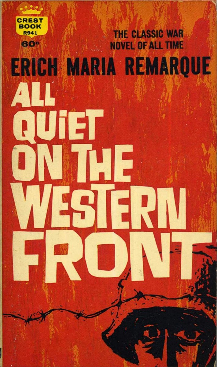 In studio this a.m. reading my new introduction to a forthcoming republication of All Quiet on the Western Front. Sharing a vintage mass-market cover from 1968. The intro explores the thought of Gurdjieff and Joseph Campbell (whom I critique) among others.