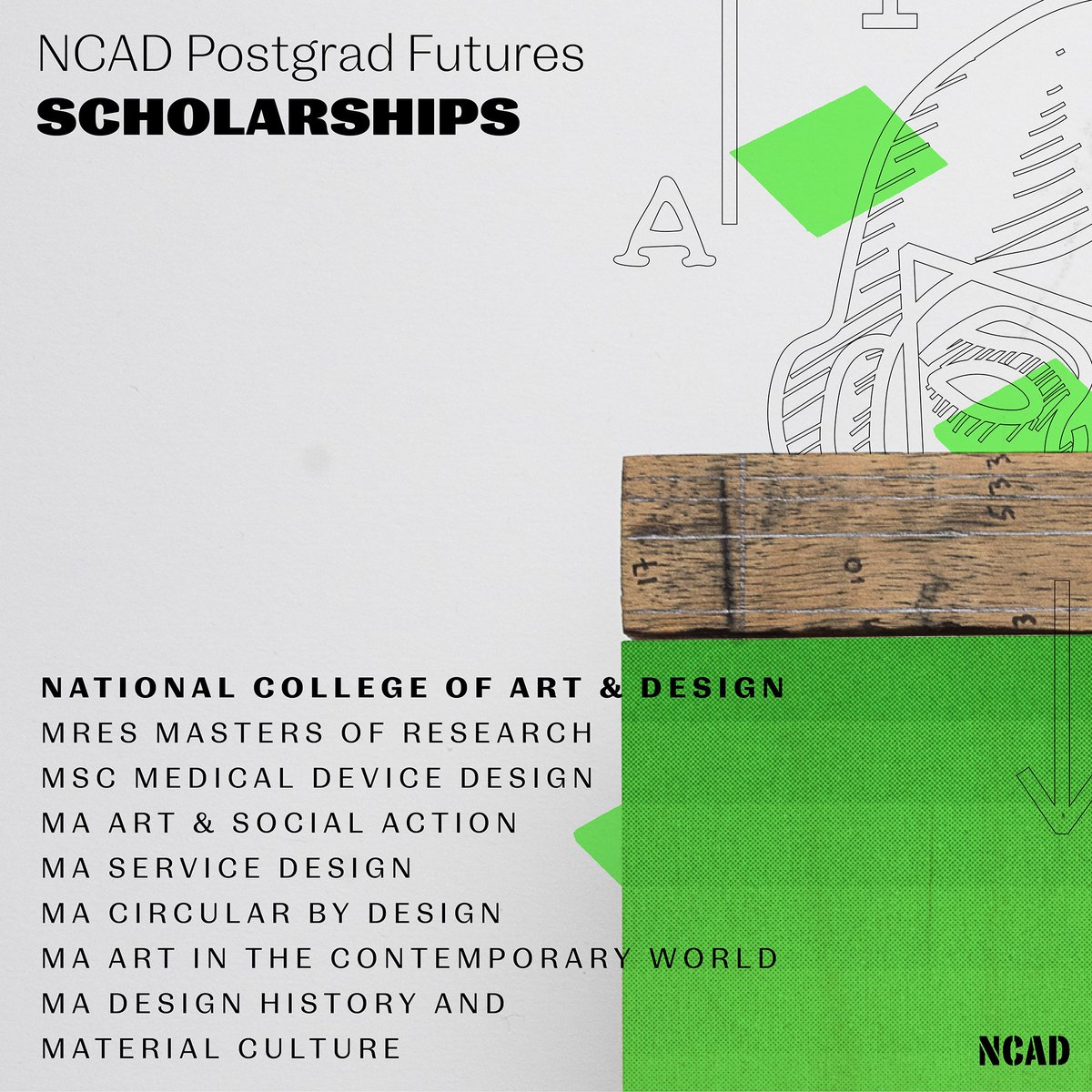 Don't forget to apply by the 31st of May 2024 for a NCAD Postgrad Futures Scholarship! Link in Bio. #postgradfutures #postgraduate #studyatncad