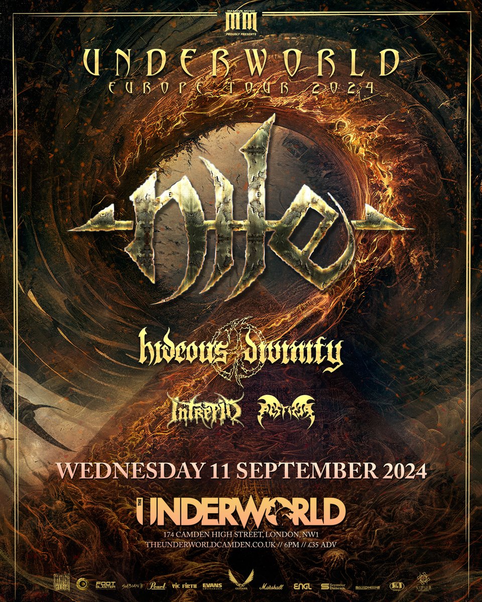 On Sale Now 🔥 US death-metal titans @NileCatacombs return with their appropriately named new album 'The Underworld Awaits Us All', live at @TheUnderworld, Weds 11 Sept plus @HideousDivinity, #Intrepid and @Pestifer_Band. 🎟️ tinyurl.com/59nje6bt 🎶 spoti.fi/3dIotnj