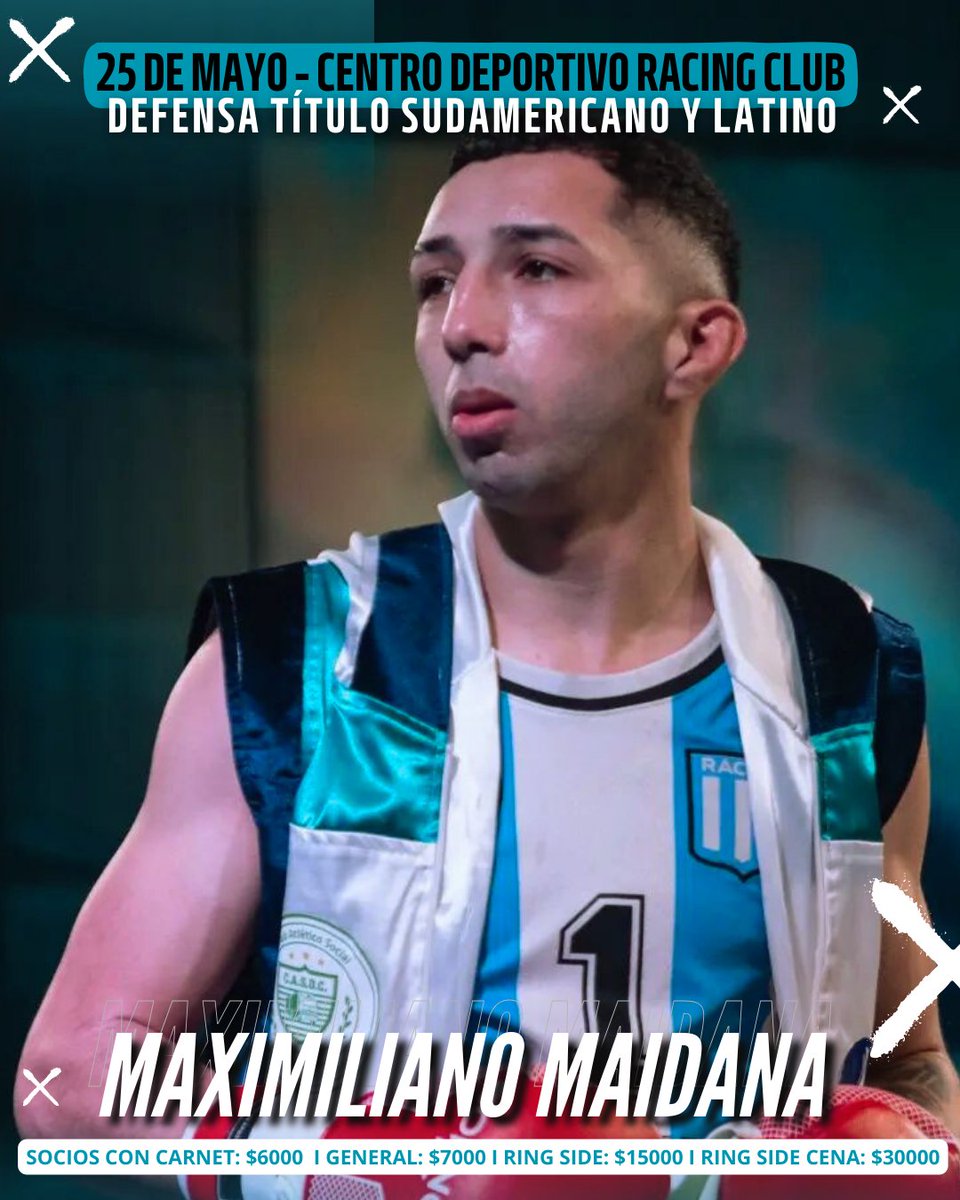 VELADA DE BOXEO EN RACING CLUB! 💪🏼 Estamos felices de anunciar, en el marco de nuestro 15° aniversario, que habrá velada de boxeo en Avellaneda. 🗓️ Sábado 25/05 🕕 Desde las 18 horas 📍Centro Deportivo Racing Club (ingreso por Pasaje Corbatta) 📹 Transmite Fox Sport