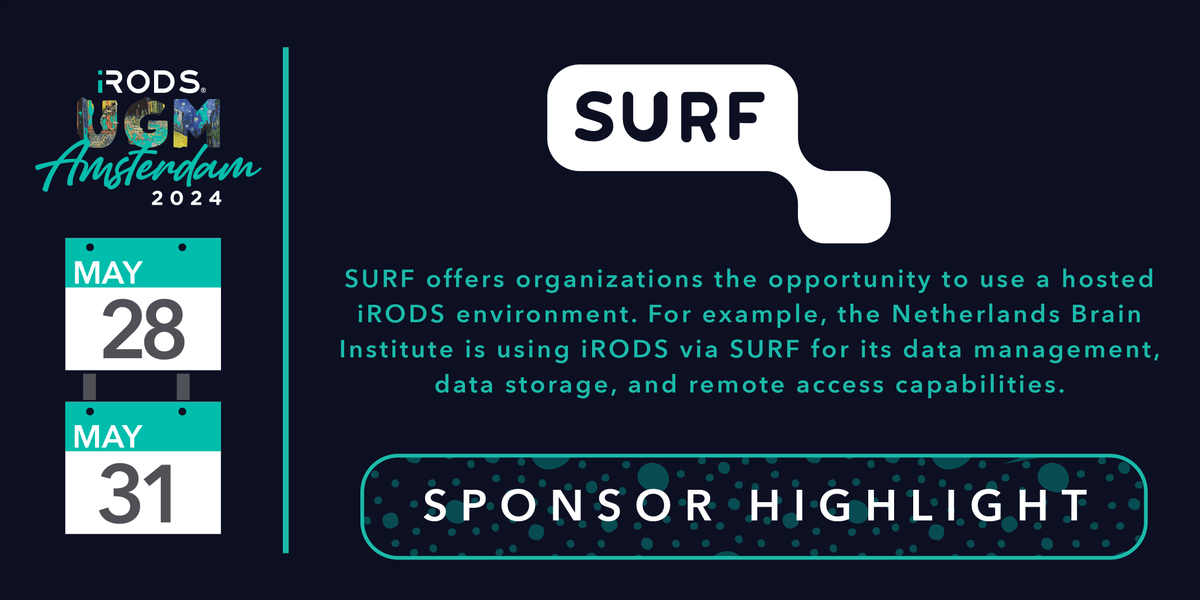 #iRODSUGM Sponsor Highlight: Our 2024 host, @SURF_nl, provides #iRODS hosting services to organizations all around the Netherlands. Learn more about their work in the #casestudy below. #datamanagement #datastorage #opensource #bigdata surf.nl/praktijkverhaa…
