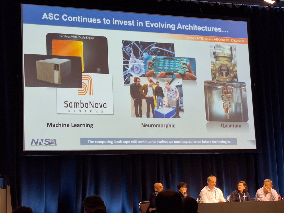 thoefler's tweet image. Co-design panel: NNSA ASC&apos;s Thuc Hoang: &quot;We&apos;re investing in ML and Neuromorphic and also dabbling in Quantum but not as much as our European friends.&quot; at #ISC24