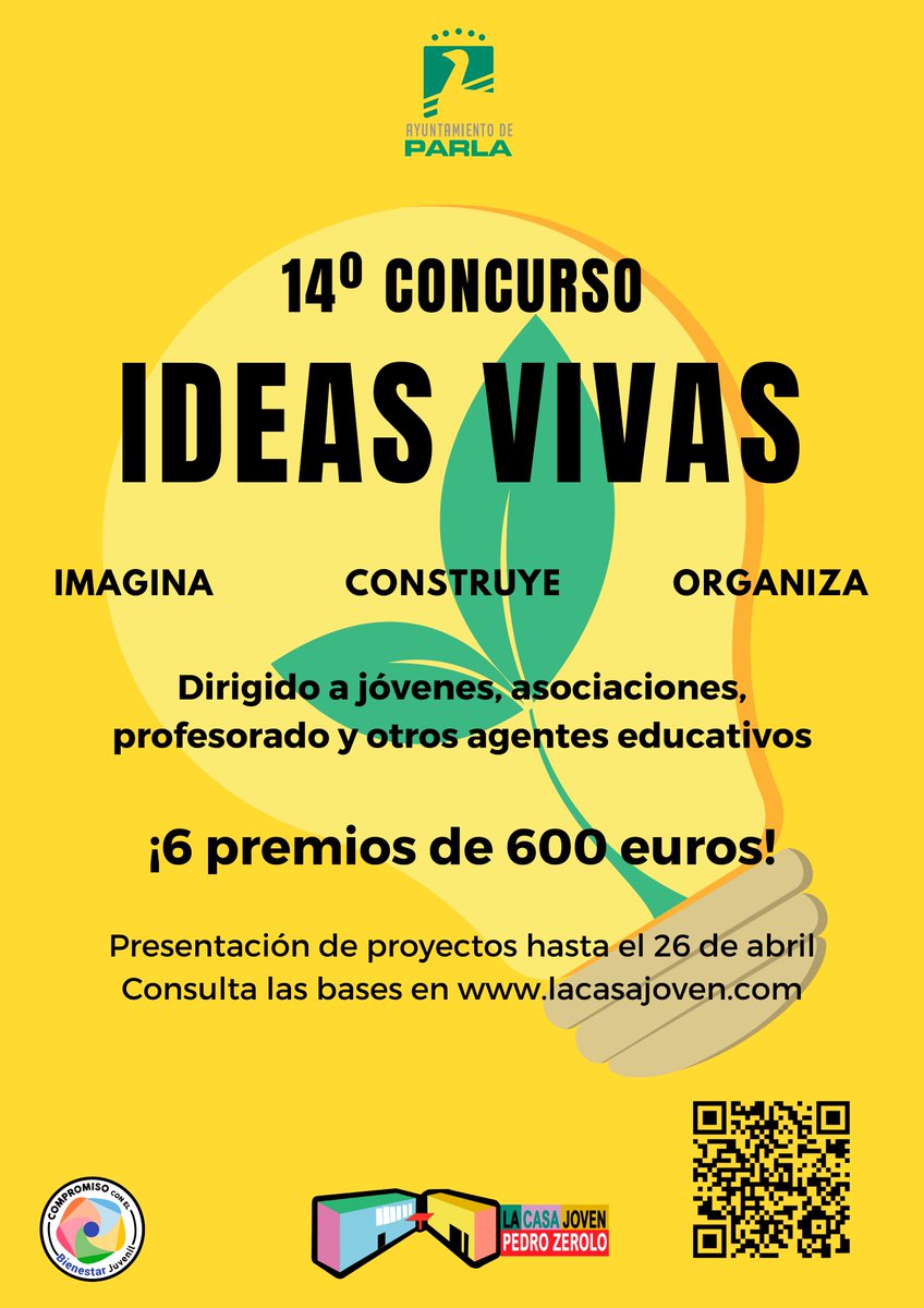 Ya conocemos los nombres de los proyectos 🏆🏆ganadores del 14º concurso 'Ideas Vivas' organizado por @Juventud_Parla,@Miguel_Schez_ Los proyectos ganadores deberán desarrollar sus Ideas Vivas durante los meses de verano y otoño Más detalles en 👇👇 lacasajoven.com/proyectos-gana…