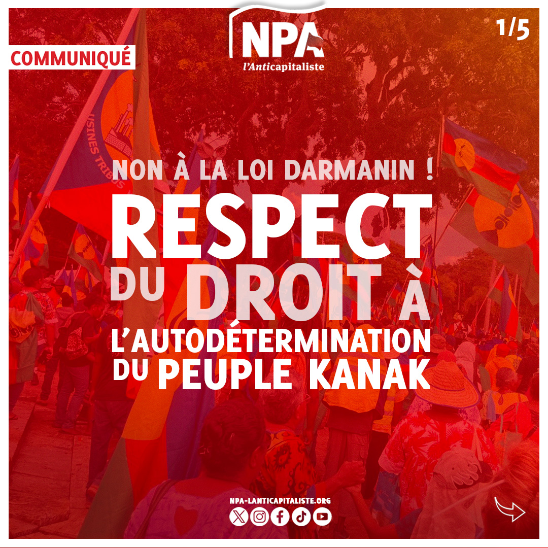 #Kanaky Non à la loi Darmanin !
Respect du droit à l'autodétermination du peuple Kanak !
Communiqué du NPA à lire en thread ou sur notre site 
⤵️
npa-lanticapitaliste.org/communique/non…
1/5