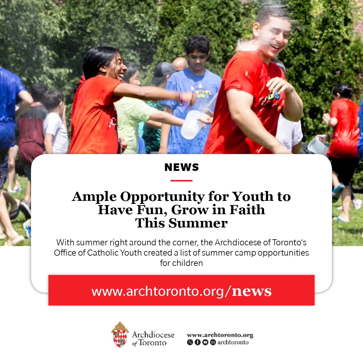 NEWS: Ample Opportunity for Youth to Have Fun, Grow in Faith This Summer bit.ly/news-OCYSummer #catholicTO