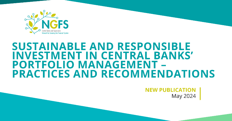 NGFS_'s tweet photo. The NGFS published a cover report and 2️⃣ technical documents on SRI in Central Banks’ portfolio management. 

It encourages central banks and supervisors to lead by example and continue to include sustainability considerations in their portfolio management.

Find more below ⤵