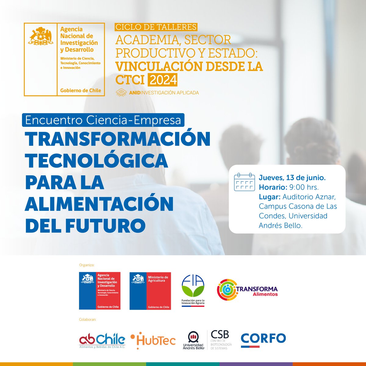 AGÉNDALO 📌 Te invitamos a ser parte del 1er Encuentro de Vinculación Ciencia-Empresa “Transformación Tecnológica para la Alimentación del Futuro”, que convocará a startups, grandes empresas, entidades de I+D, sector público e inversionistas. Inscríbete 👉 bit.ly/alimentacionde…