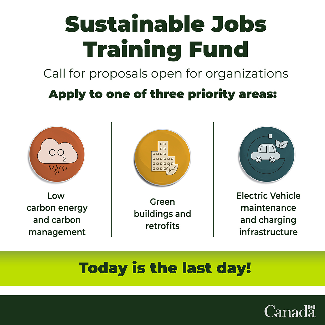 Have you submitted your proposal to the Sustainable Jobs Training Fund? Today is your last chance. See if your organization is eligible ➡️ ow.ly/foCc50RH7kx