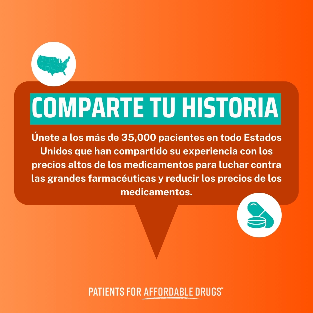 Únete a los más de 35,000 pacientes que han compartido su experiencia con los altos precios de los medicamentos con P4AD para ayudar a reducir los precios de los medicamentos: form.jotform.com/241094067698164